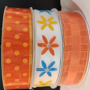 NEW 3 Rolls Kirkland Wire-edged Ribbon, 1-1/2" x 150 yards total